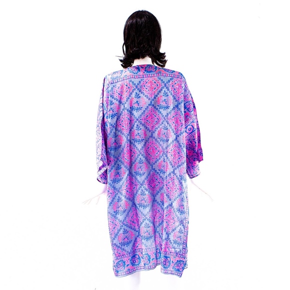 VTG 70's ZODIAC India Hand Blocked Kimono - Picture 4 of 5